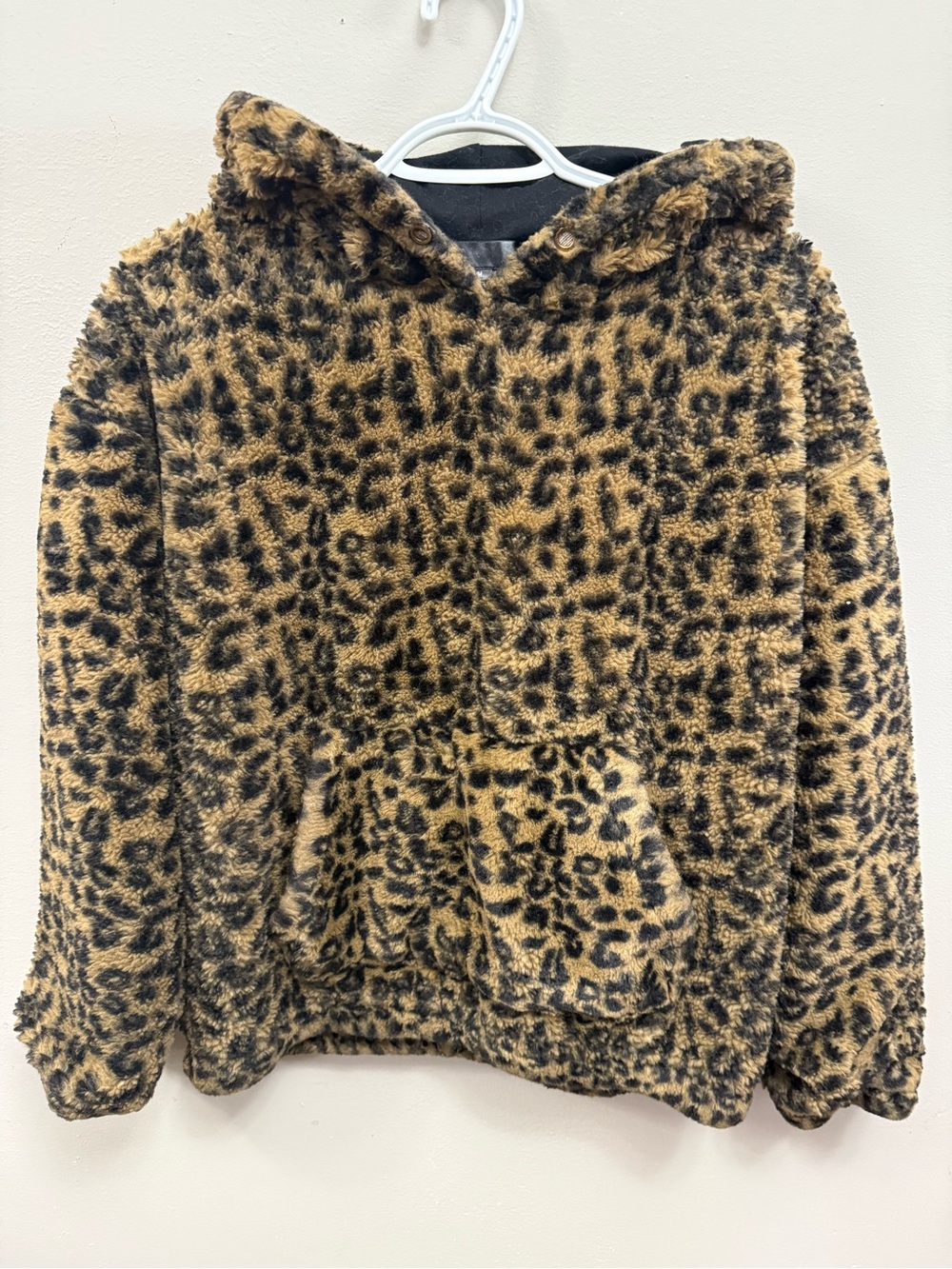 Women's Streetwear Society Leopard Print Fleece Hoodie Medium